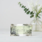 イベントフローラミントグリーン金ゴールドホワイト金ゴールドメタリック 名刺 (スタンド正面)