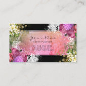 イベントフローラレッドピーオンピンクグリーンヴィンテージグラム 名刺 (裏面)