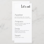 イベントフードメニュー4コース プログラム (正面/裏面)