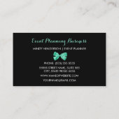 イベントプランナーかわいらしキリンプリントミントグリーンボウ 名刺 (裏面)