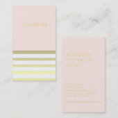 イベントプランナーのブティックのスタイリストを結婚するピンク及び金ゴールド 名刺 (正面/裏面)