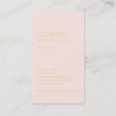 イベントプランナーのブティックのスタイリストを結婚するピンク及び金ゴールド 名刺 (裏面)