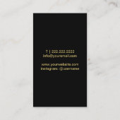 イベントプランナーの孔雀の羽のモダンな黒及び金ゴールド 名刺 (裏面)