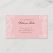 イベントプランナーの春のピンクを結婚するヴィンテージ 名刺 (裏面)