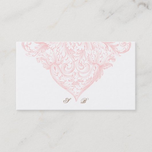 イベントプランナーの春のピンクを結婚するヴィンテージ 名刺 (正面)