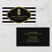 イベントプランナーの金ゴールドのパイナップルモダンは縞で飾ります 名刺 (正面/裏面)