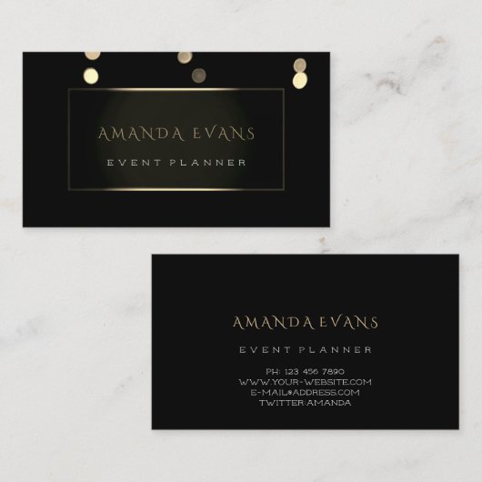 イベントプランナーインテリアデザイナ白黒枠 名刺 (正面/裏面)