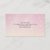 イベントプランナーエレガントバラ金ゴールドピンクグリッター 名刺 (裏面)