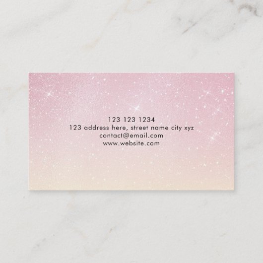 イベントプランナーエレガントバラ金ゴールドピンクグリッター 名刺 (裏面)