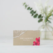 イベントプランナーエレガントビーチハイビスカスレッドフローラ 名刺 (スタンド正面)