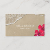 イベントプランナーエレガントビーチハイビスカスレッドフローラ 名刺 (正面)