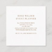 イベントプランナーエレガントピンクローズフローラスクエアブシ スクエア名刺 (裏面)