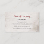 イベントプランナーエレガントヴィンテージレッドローズフローラ 名刺 (裏面)