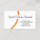 イベントプランナーオレンジ白カスタム写真QRコード 名刺 (裏面)