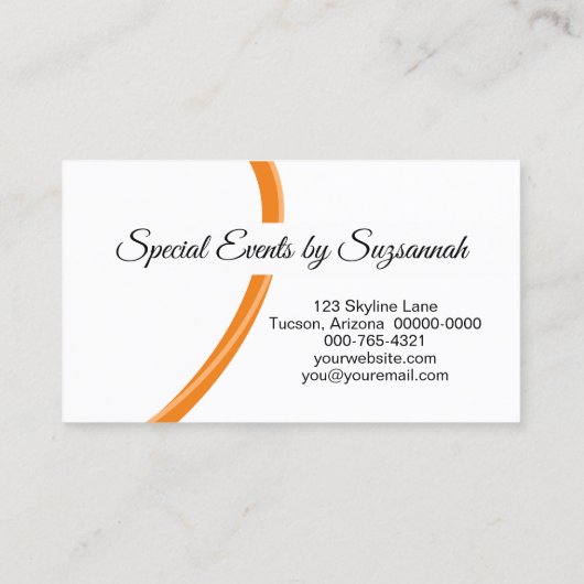 イベントプランナーオレンジ白カスタム写真QRコード 名刺 (裏面)