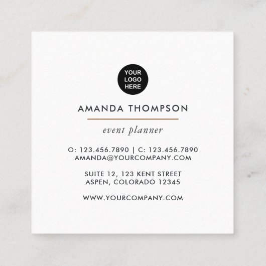 イベントプランナースクエアビジネスカード スクエア名刺 (裏面)