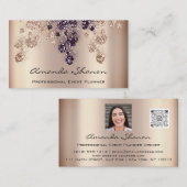 イベントプランナーソファQrCodeフォトロゴバラ金ゴールド 名刺 (正面/裏面)