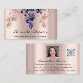 イベントプランナーソファQrCodeフォトロゴブルー 名刺 (正面/裏面)