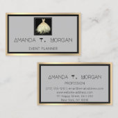 イベントプランナーダン結婚スのブロガーのドレス金ゴールド 名刺 (正面/裏面)