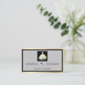 イベントプランナーダン結婚スのブロガーのドレス金ゴールド 名刺 (スタンド正面)