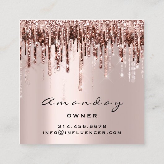 イベントプランナードリップソーシャルメディアバラ化粧 スクエア名刺 (裏面)