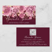 イベントプランナードリップバラQRコードロゴカスタム 名刺 (正面/裏面)