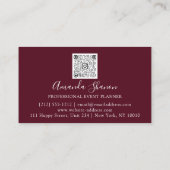 イベントプランナードリップバラQRコードロゴカスタム 名刺 (裏面)