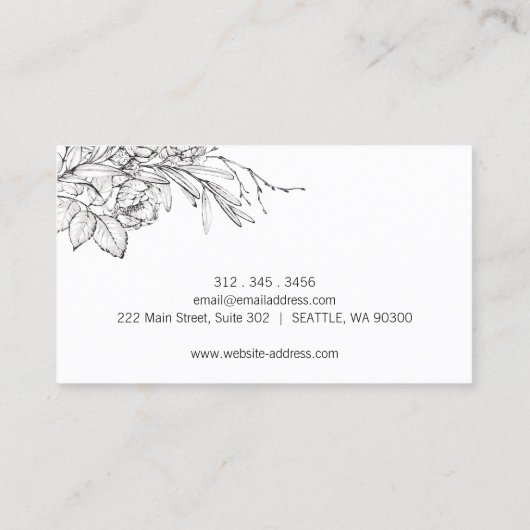 イベントプランナーハンド描画フローラ 名刺 (裏面)