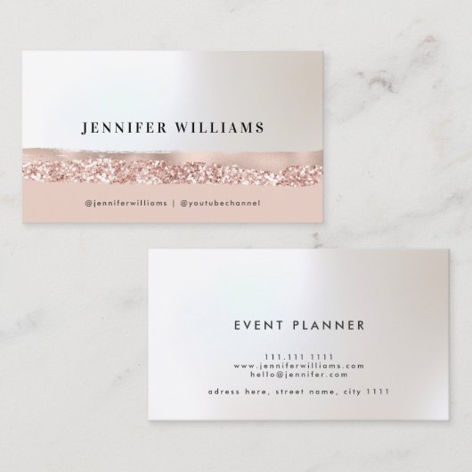 イベントプランナーバラ金ゴールドエレガントミニマリストシック 名刺 (正面/裏面)