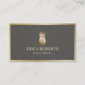 イベントプランナーパイナップルモダンフォイル金ゴールド枠 名刺 (正面)