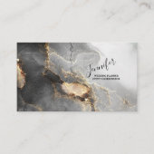 イベントプランナービューティフルブラックグレー&金ゴールド大理石 名刺 (正面)