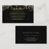 イベントプランナーファッションブログ白黒フレーム金ゴールド 名刺 (正面/裏面)