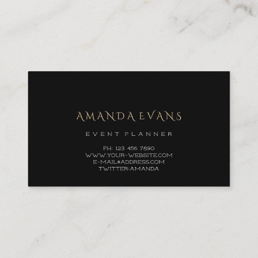 イベントプランナーファッションブログ白黒フレーム金ゴールド 名刺 (裏面)