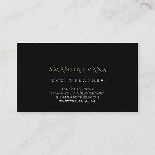 イベントプランナーフィルムメーカースパークル白黒額縁 名刺 (裏面)