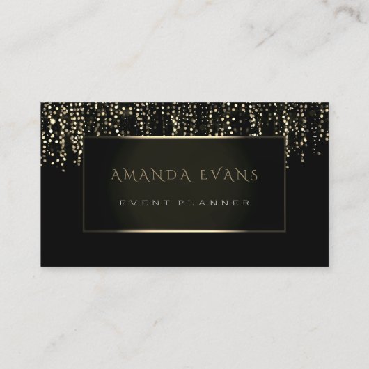 イベントプランナーフィルムメーカースパークル白黒額縁 名刺 (正面)