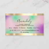イベントプランナーフレーム付きホログラフパープルピンク 名刺 (裏面)