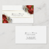 イベントプランナーフローラレッドローズグリーンホワイト 名刺 (正面/裏面)