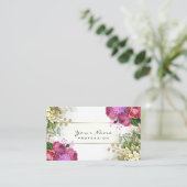 イベントプランナーフローラレッドローズピンクグリーン金ゴールド 名刺 (スタンド正面)