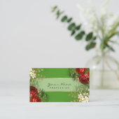 イベントプランナーフローラレッドローゼグリーン金ゴールドVIP 名刺 (スタンド正面)