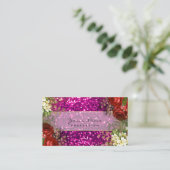 イベントプランナーフローラレッドローゼピンクグリッター 名刺 (スタンド正面)