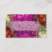 イベントプランナーフローラレッドローゼピンクグリッター 名刺 (正面)