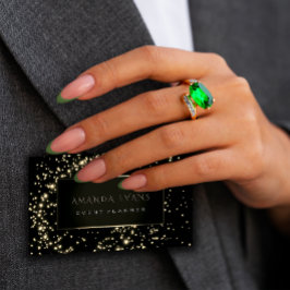 イベントプランナーブラックフレームスターズ金ゴールドスパルクセピア 名刺