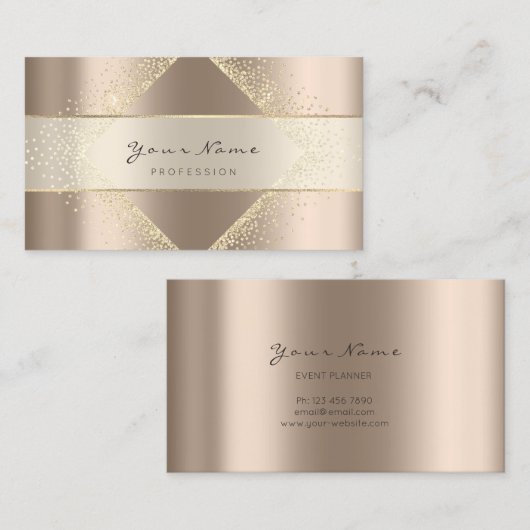 イベントプランナーブロガーSparkly金ゴールドフローラ結晶 名刺 (正面/裏面)