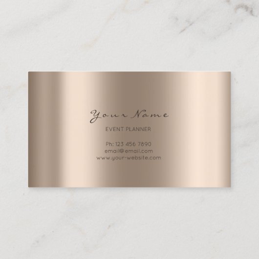 イベントプランナーブロガーSparkly金ゴールドフローラ結晶 名刺 (裏面)