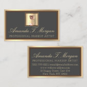 イベントプランナーメイクアップアーティスト金ゴールドチョコレートバラ 名刺 (正面/裏面)