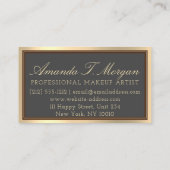 イベントプランナーメイクアップアーティスト金ゴールドチョコレートバラ 名刺 (裏面)