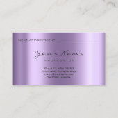 イベントプランナーメイクアップロータスパープルアポイントメントカード 予約カード (裏面)