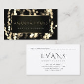 イベントプランナーメイクアップ美しいスパークリー光金ゴールド 予約カード (正面/裏面)