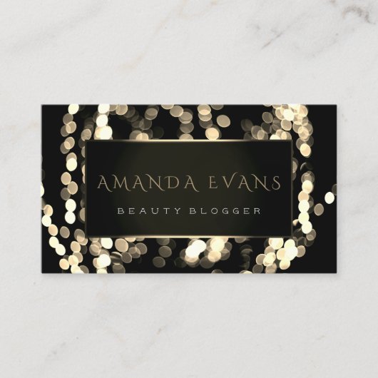 イベントプランナーメイクアップ美しいスパークリー光金ゴールド 予約カード (正面)