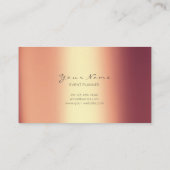 イベントプランナーメタリックミニマルストライプズ銅ルクス 名刺 (裏面)